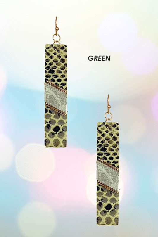 REPTILE PATTERN DROP EARRING