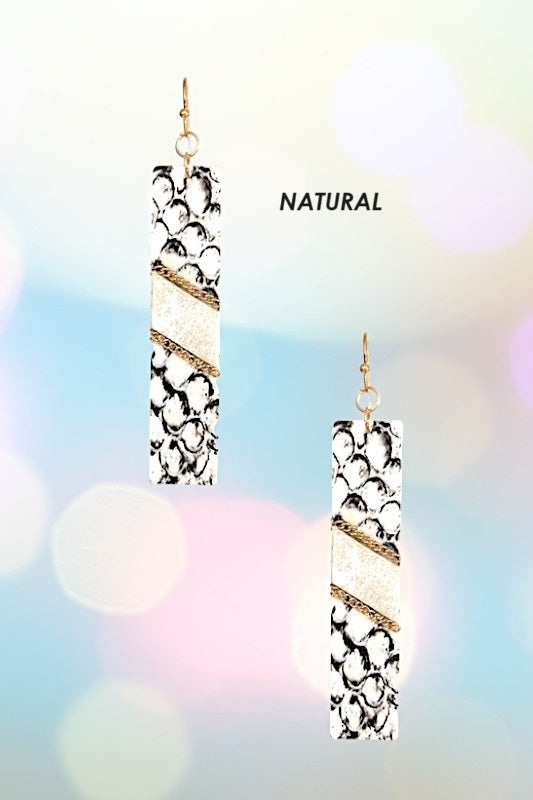 REPTILE PATTERN DROP EARRING