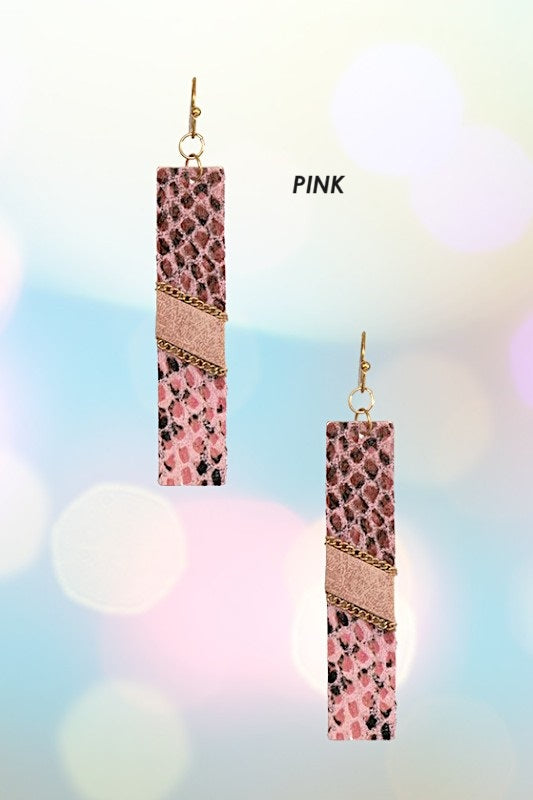 REPTILE PATTERN DROP EARRING