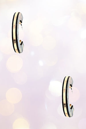 NACRE STONE LIKE SEMI HOOP EARRING