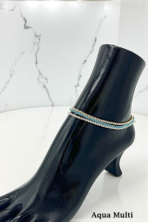 RHINESTONE PAVE ANKLET SET