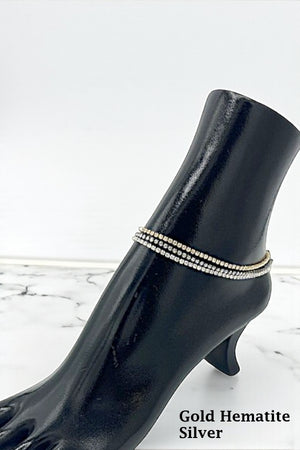 RHINESTONE PAVE ANKLET SET