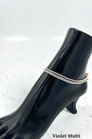 RHINESTONE PAVE ANKLET SET