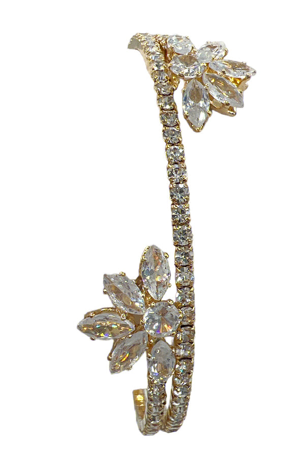 Wrap Crystal Gem Semi Floral Tip Bracelet