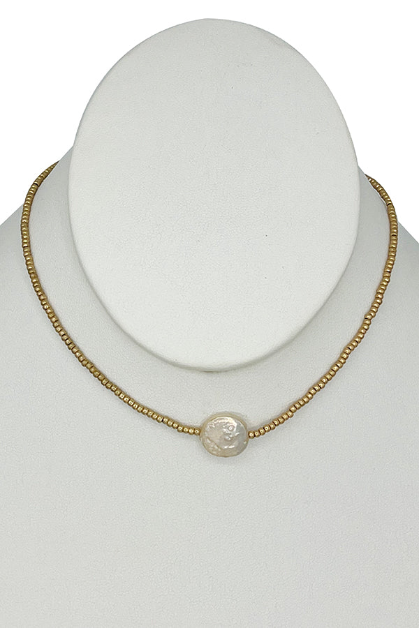 Freshwater Pearl Bead Collar Necklace