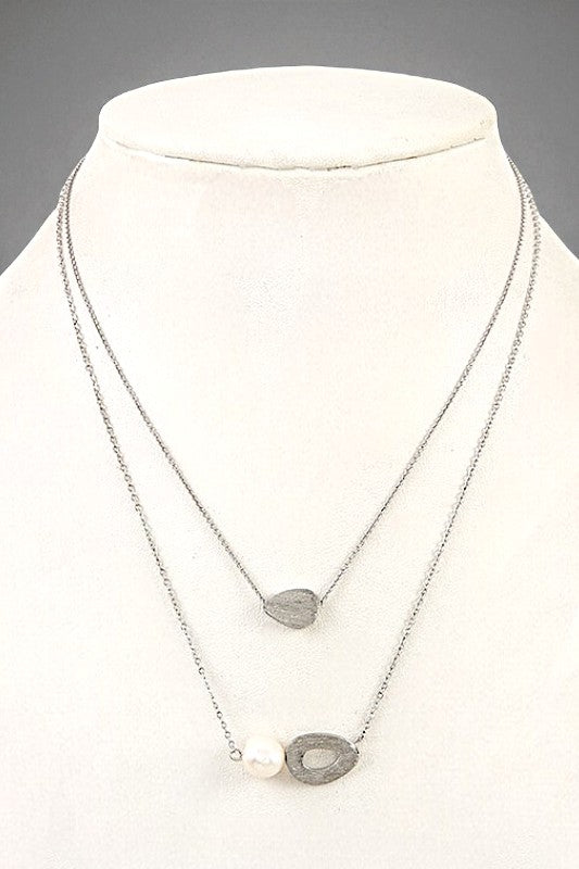 DOUBLE ROW PENDANT NECKLACE