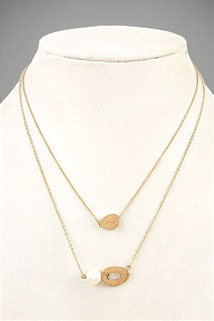DOUBLE ROW PENDANT NECKLACE