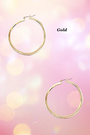 LARGE CURVED HOOP EARRING