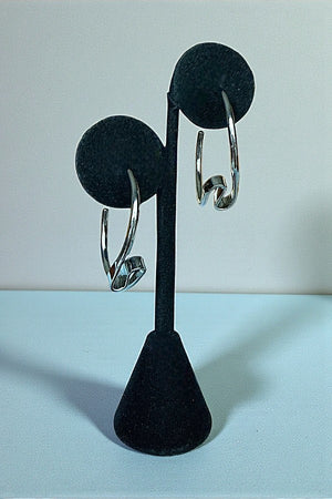 TWISTED ACCENT SEMI HOOP EARRING