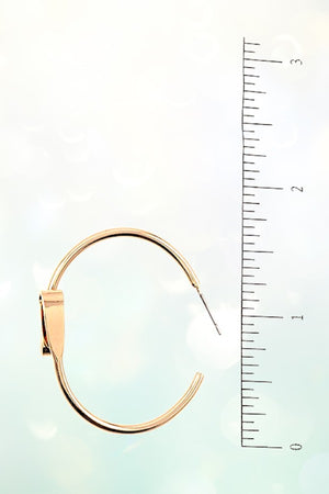 TWISTED ACCENT SEMI HOOP EARRING