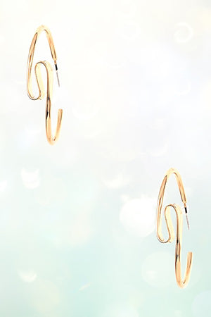 TWISTED ACCENT SEMI HOOP EARRING