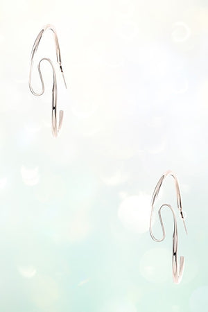 TWISTED ACCENT SEMI HOOP EARRING