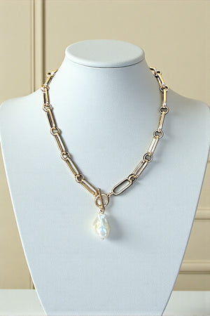 FRESHWATER PEARL DANGLE CHAIN NECKLACE