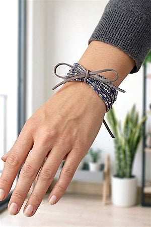 RHINESTONE PAVE MULIT STRANDS BRACELET SET