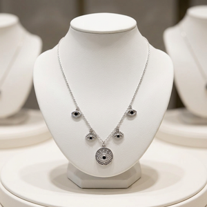 EVIL EYE CHARMS DANGLE NECKLACE