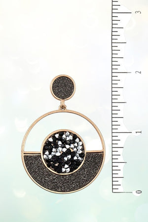 GEM CLUSTER GEOMETRIC DROP EARRINGS