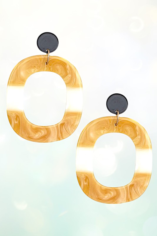 ROUND ACETATE DROP EARRING