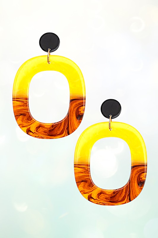 ROUND ACETATE DROP EARRING