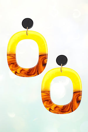 ROUND ACETATE DROP EARRING