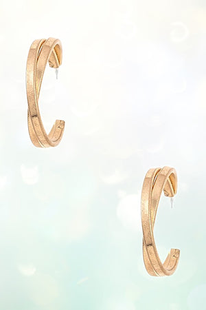 DOUBE SEMI CIRCLE SEMI HOOP EARRING