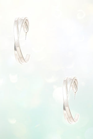 DOUBE SEMI CIRCLE SEMI HOOP EARRING
