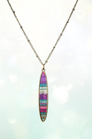 MARQUISE COLOR LAYER PENDANT NECKLACE