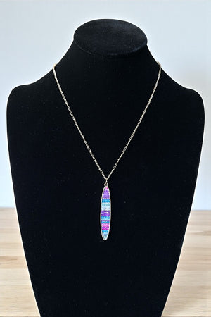 MARQUISE COLOR LAYER PENDANT NECKLACE