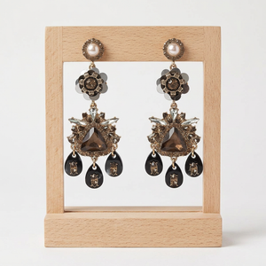 FLORAL MULTI GEM DANGLE EARRING