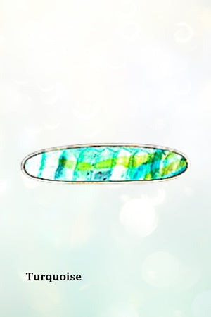 MIX PRINT LONG OVAL HAIR CLIP PIN