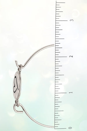 HEART ETCHED DISK BANGLE BRACELET