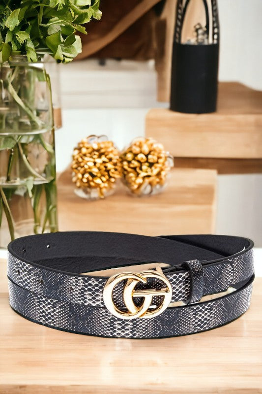 Fashion Faux Leather Thin Belt