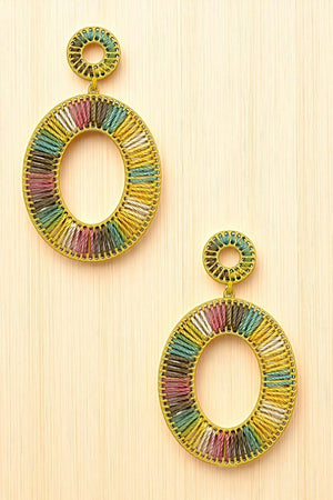 Multi Color Woven Drop Earring