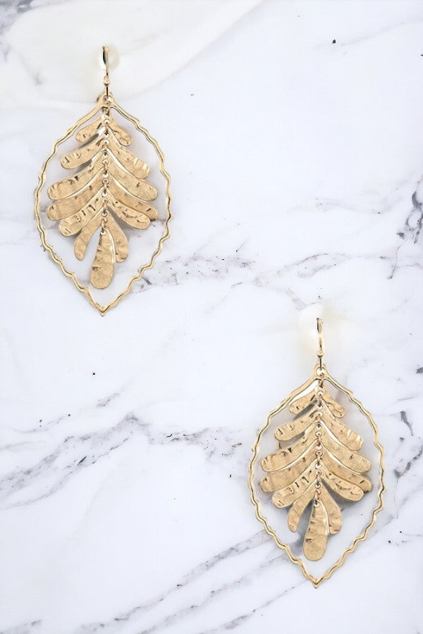 Multi Leaf Link Drop Earring