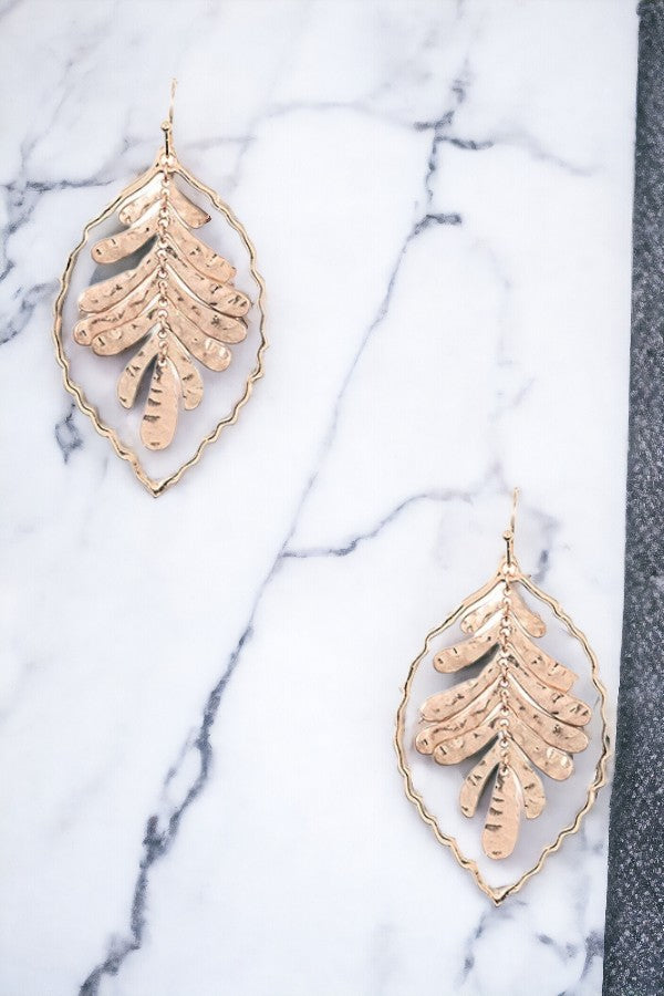 Multi Leaf Link Drop Earring