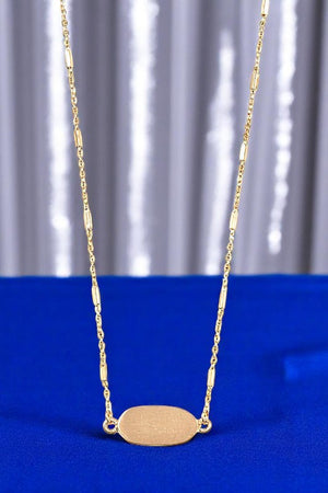 OVAL METAL PLATE PENDANT NECKLACE SET
