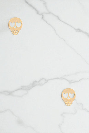 LOVE SKULL POST EARRING