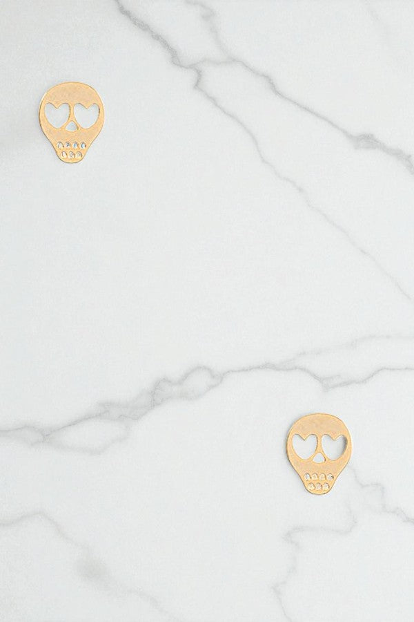 LOVE SKULL POST EARRING