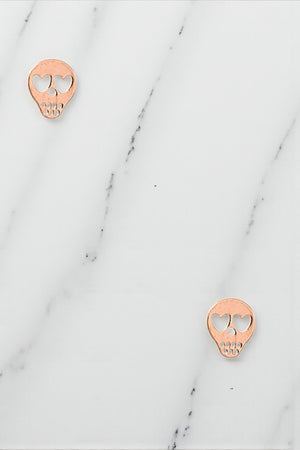 LOVE SKULL POST EARRING