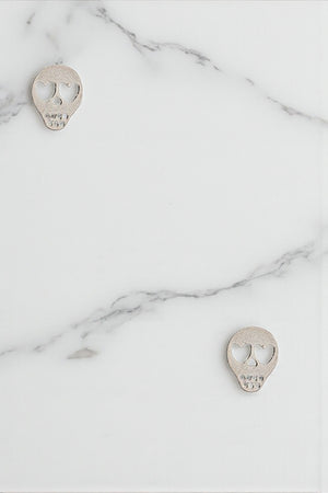 LOVE SKULL POST EARRING