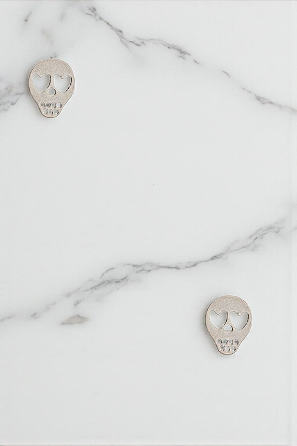 LOVE SKULL POST EARRING