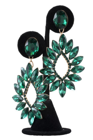 FACETED CRYSTAL FLORAL EARRING