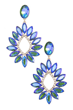 FACETED CRYSTAL FLORAL EARRING