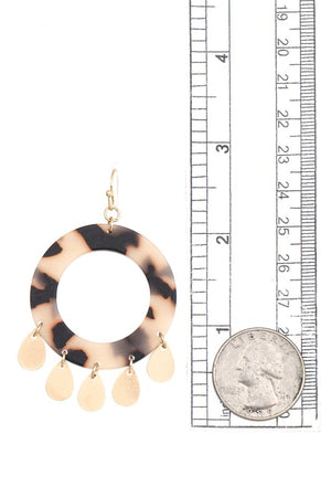 ROUND ACETATE TEARDROP DANGLE EARRING