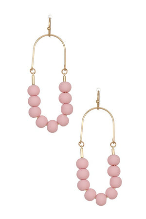 U SHAPE CLAY BEAD EARRING