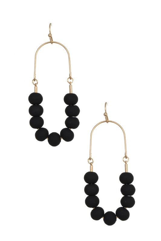 U SHAPE CLAY BEAD EARRING