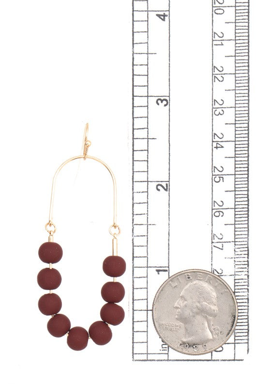 U SHAPE CLAY BEAD EARRING