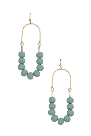 U SHAPE CLAY BEAD EARRING