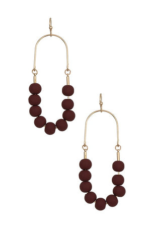 U SHAPE CLAY BEAD EARRING