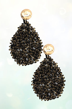 WIRE BEAD CLUSTER TEARDROP EARRING