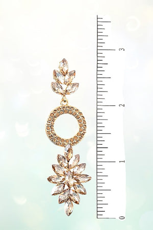 FACETD CRYSTAL GEM DROP DANGLE EARRING